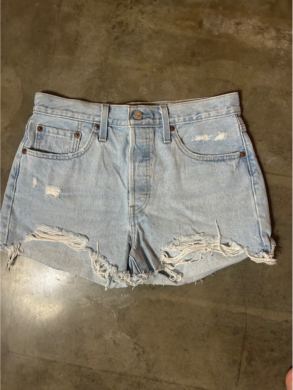 Levi's 501 light wash cutoff shorts
